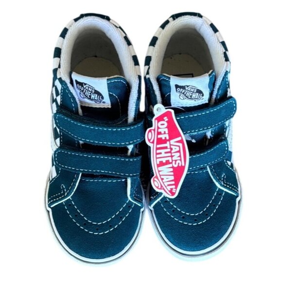 Vans Sk8-Mid V Reissue Checkerboard Teal Size 8 Kids New In Box - Picture 4 of 9